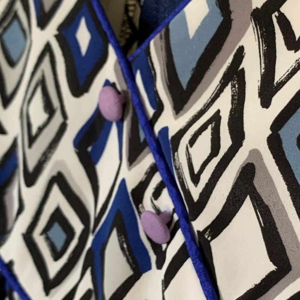 Vintage Liberty House Hawaiian Muu Muu Dress Naturally Petite Blue Floral - Picture 7 of 12